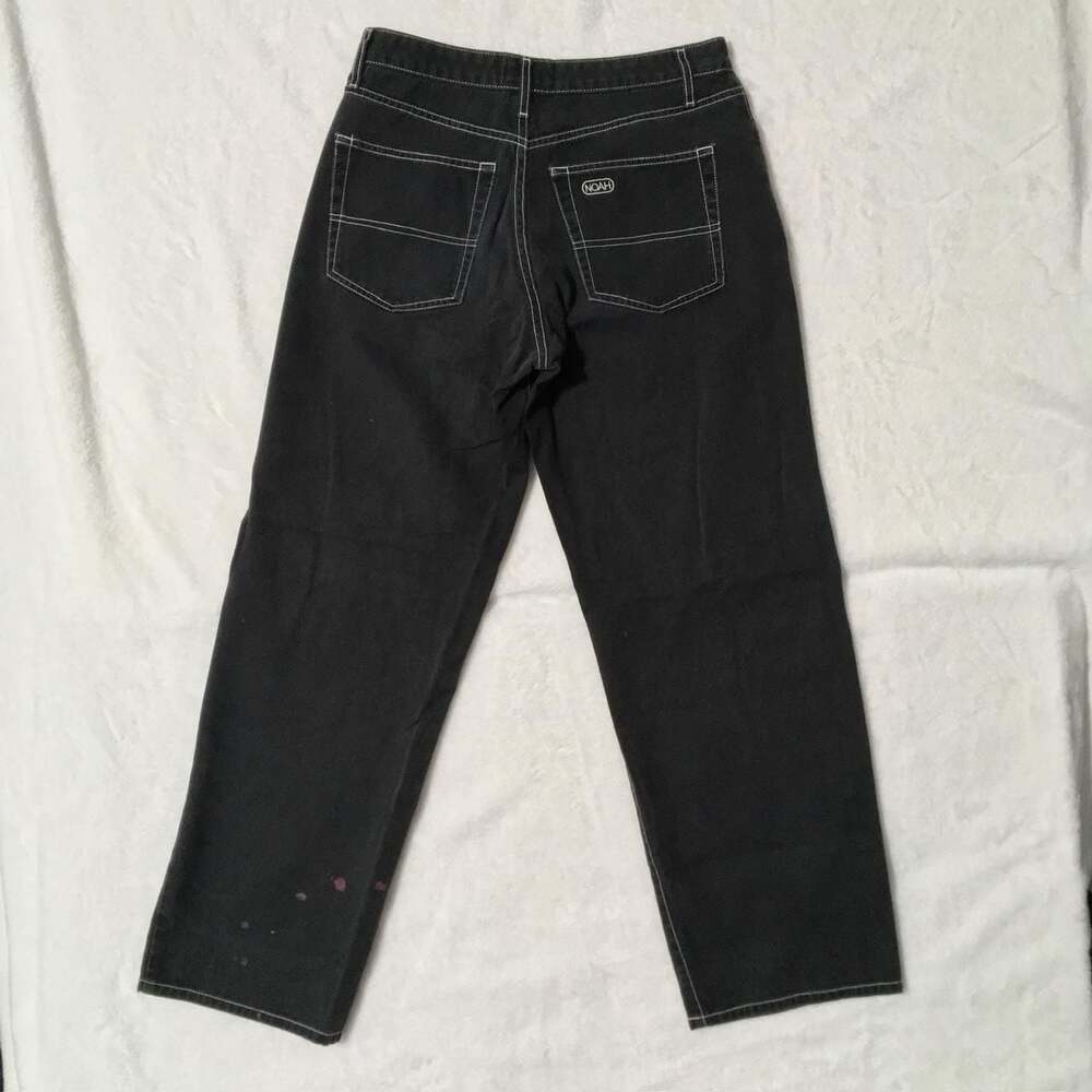 Noah Black Contrast Stitch Denim Jeans